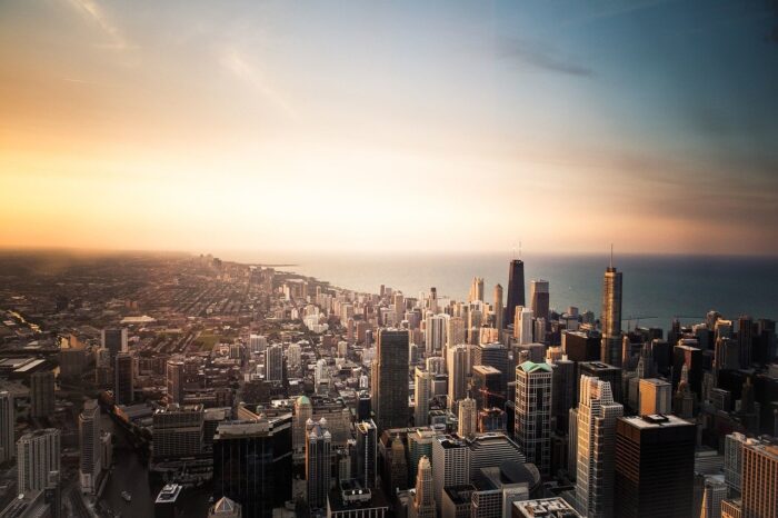 cidade de chicago mostrada de cima